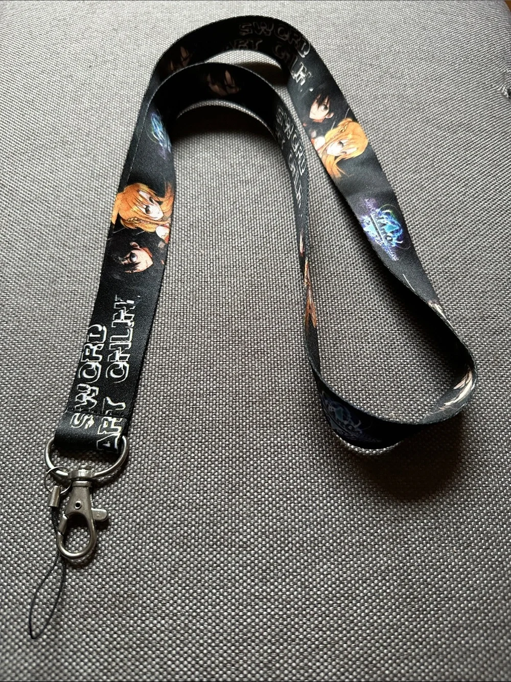 Anime Sword Art Online Kirito Asuna Lanyard, Keychain, ID Holder
